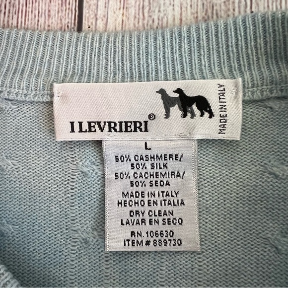 I Levrieri Baby Blue Cashmere Silk Sweater Large - Picture 3 of 4